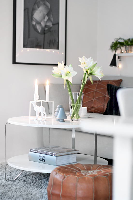 Acogedor salón Black & White con toques en CUERO