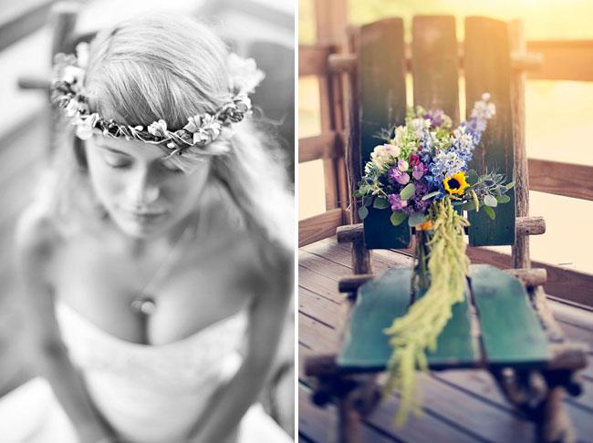 novia con flor aureola