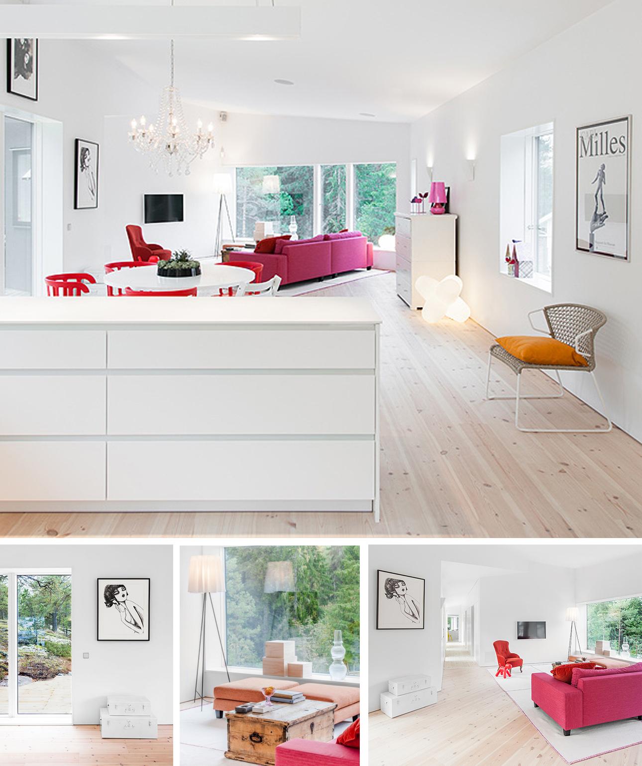 Interior blanco - Villa Blåbär