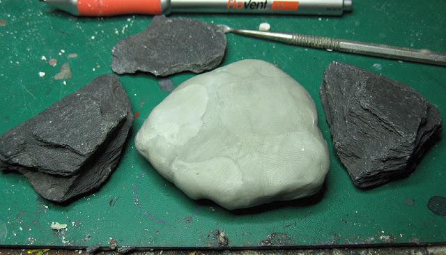James Wappel Miniature Painting: Rock on!  Using more rocks to make rocks....