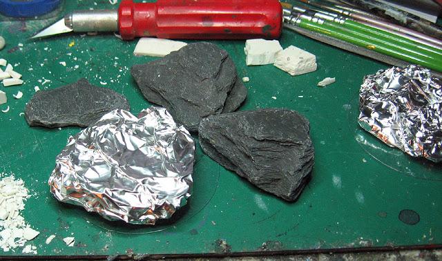 James Wappel Miniature Painting: Rock on!  Using more rocks to make rocks....