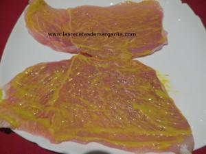 Filetes de cerdo con mostaza y manzana