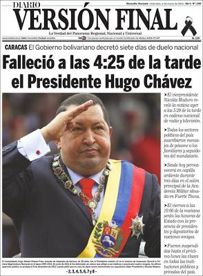 La muerte de Chávez en la prensa internacional