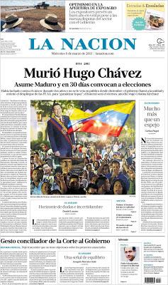 La muerte de Chávez en la prensa internacional