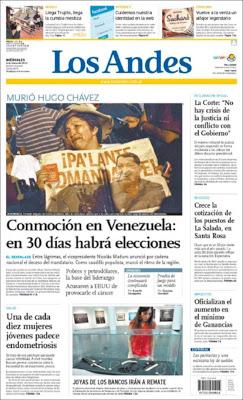 La muerte de Chávez en la prensa internacional