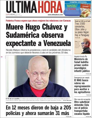 La muerte de Chávez en la prensa internacional