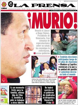 La muerte de Chávez en la prensa internacional