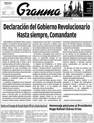 La muerte de Chávez en la prensa internacional