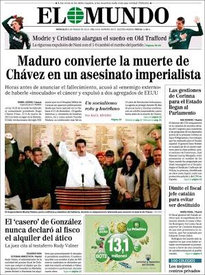 La muerte de Chávez en la prensa internacional