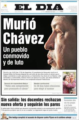 La muerte de Chávez en la prensa internacional