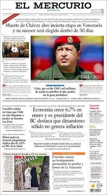 La muerte de Chávez en la prensa internacional