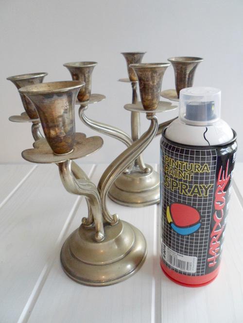 UN PAR DE CANDELABROS RECUPERADOS: ANTES Y DESPUÉS