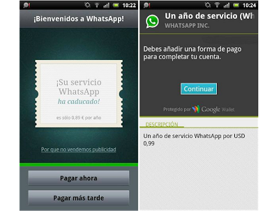 WhatsApp ahora sí comienza a ser de pago en Android