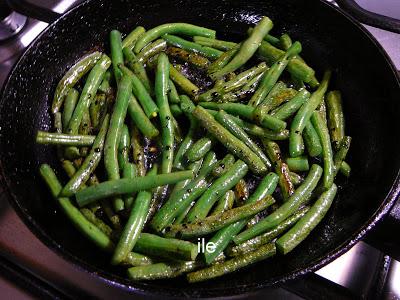 Chauchas o judias verdes con salsa de soja y sesamo
