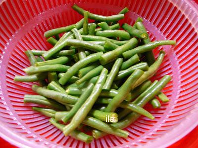 Chauchas o judias verdes con salsa de soja y sesamo