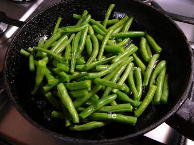 Chauchas o judias verdes con salsa de soja y sesamo