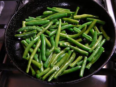 Chauchas o judias verdes con salsa de soja y sesamo