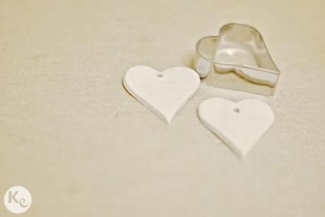 DIY. Heart shaped clay tags