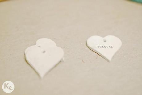 DIY. Heart shaped clay tags