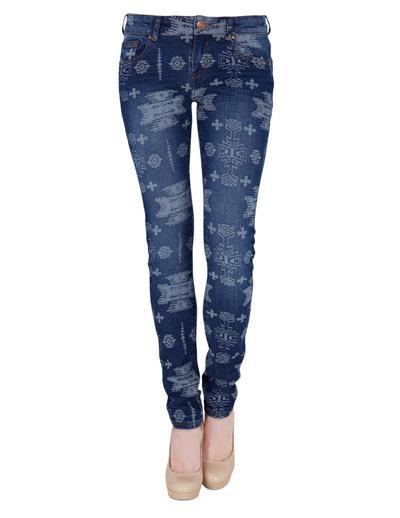 Jeans étnico super skinny high rise