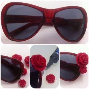 Customizando gafas de sol Customizando con Rosas