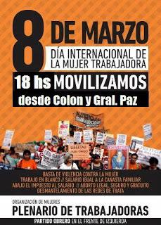 8 DE MARZO: DIA INTERNACIONAL DE LA MUJER TRABAJADORA