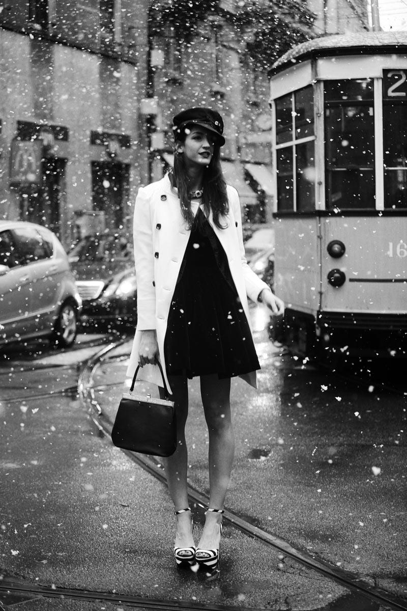 Street Style en Milan . Con nieve y sandalias!!! ...