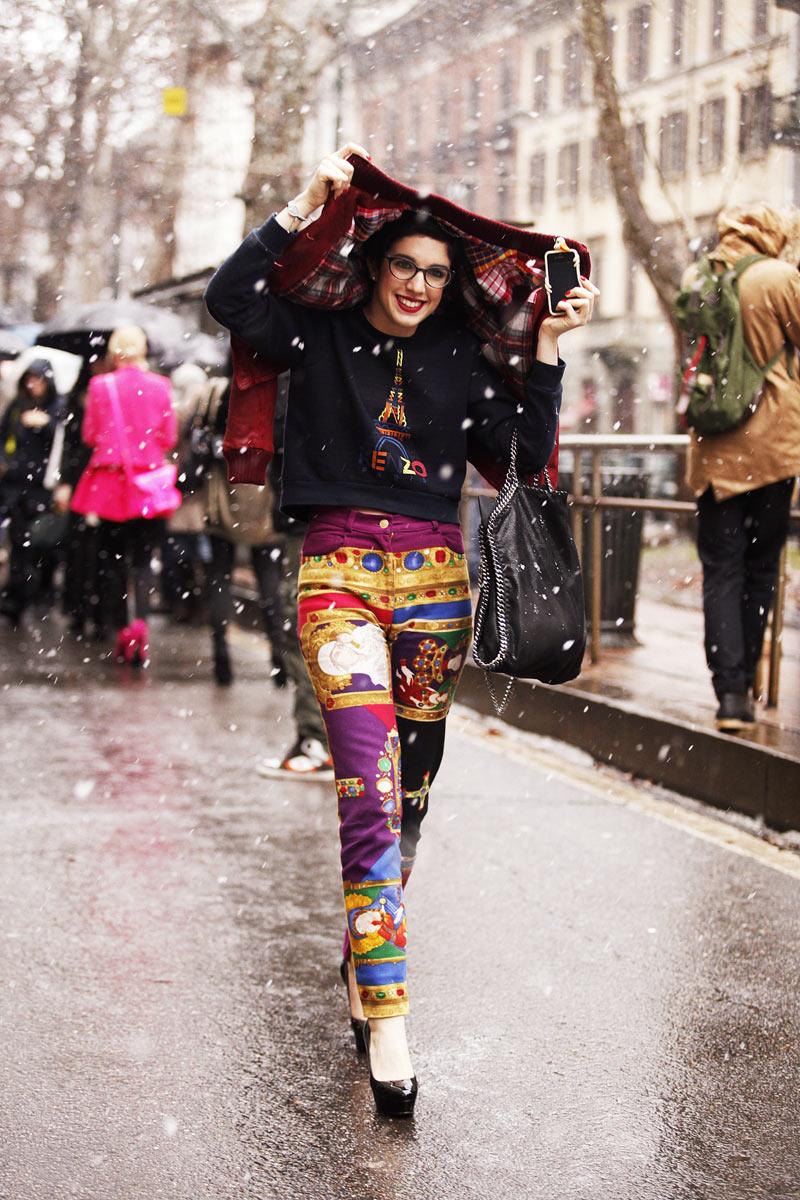 Street Style en Milan . Con nieve y sandalias!!! ...
