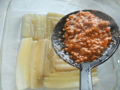 Lasañas con pencas de acelga