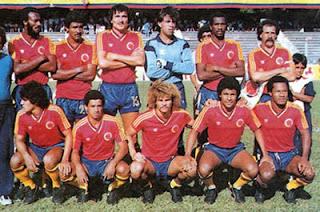 Selección colombiana que disputó la repesca mundialista en 1985
