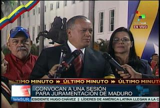 Cabello: Maduro será juramentado Presidente este viernes.