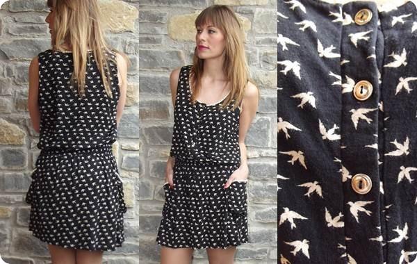 vestido tirante pajaritos