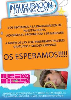S. HA ESTADO ALLI: INAUGURACION DE LA NUEVA ACADEMIA JUMPING CLAY ZARAGOZA