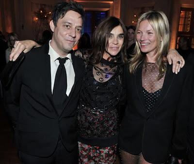 Kate Moss, de Saint Laurent, en la fiesta de Carine Roitfeld