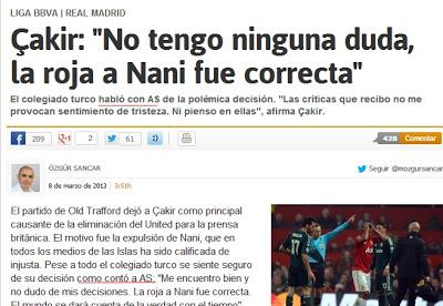 EL DIARIO AS INVENTÓ LA ENTREVISTA CON EL ÁRBITRO ÇAKIR, SEGÚN LA FEDERACIÓN TURCA