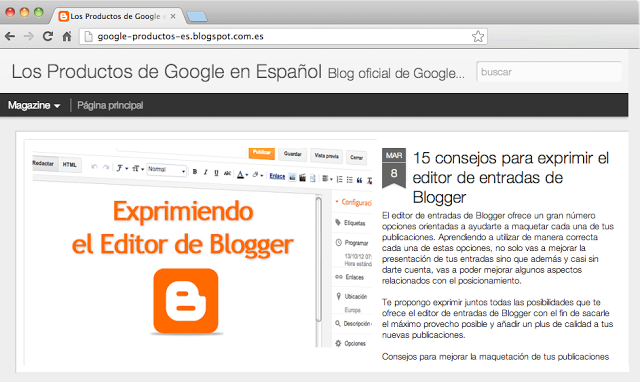 iniciaBlog en el Blog de Los Productos de Google en Español