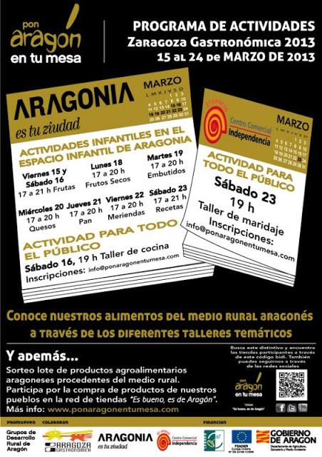 Zaragoza gastronomica del 15 al 24 marzo