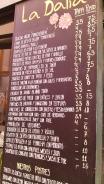 Pizarra exterior Restaurante La Dalia