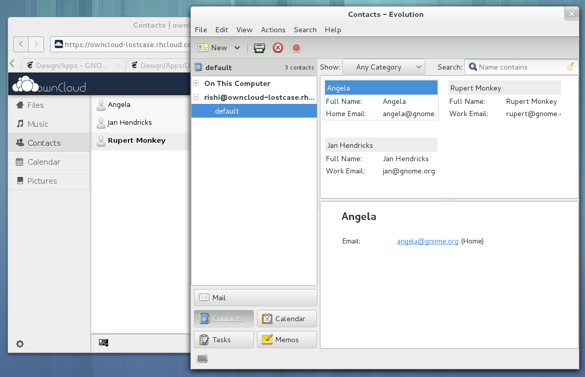 evolution owncloud contacts Nuestro escritorio en la nube: ownCloud se integrará en GNOME 3.8