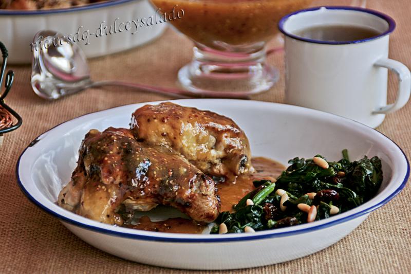 POLLO AL HORNO CON MOSTAZA Y MIEL