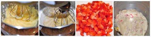 Magdalenas con trocitos de fresa