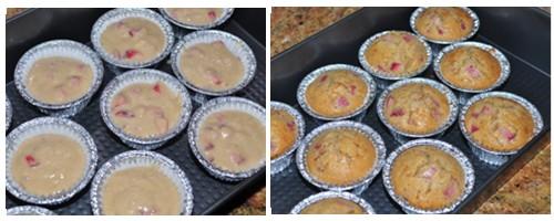 Magdalenas con trocitos de fresa