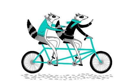 ilustracion animales en bici Ilustraciones bonitas para decorar