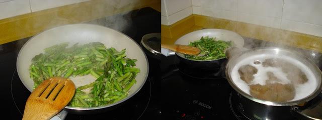 ESPIRALES CON ESPÁRRAGOS TRIGUEROS Y NATA (4 PERSONAS)