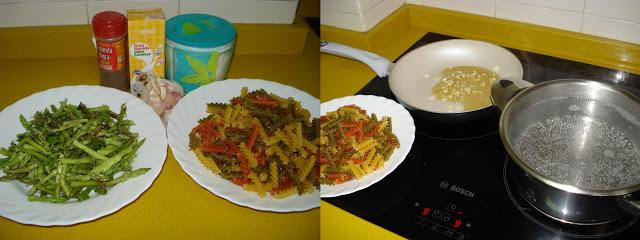 ESPIRALES CON ESPÁRRAGOS TRIGUEROS Y NATA (4 PERSONAS)