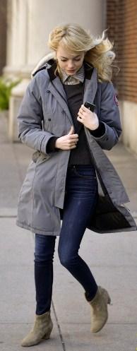 ¡Quiero el plumífero Canada Goose de Emma Stone!