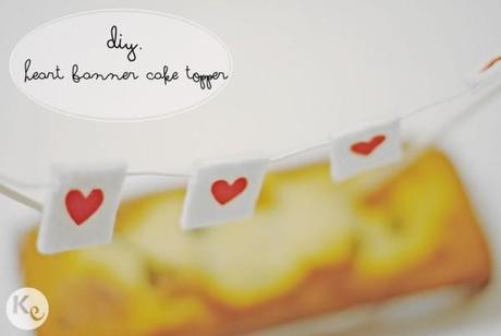 DIY. heart banner cake topper