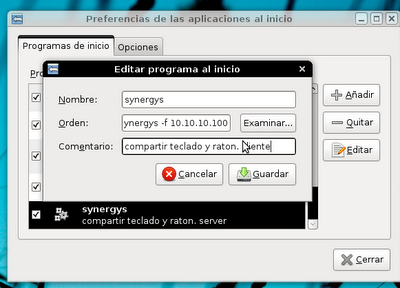 Pantallazo 1  Compartir teclado y raton entre ordenadores.