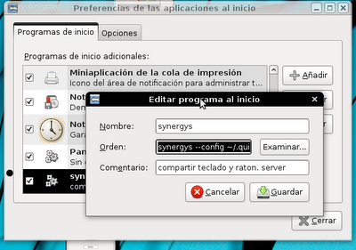 Pantallazo 2  Compartir teclado y raton entre ordenadores.