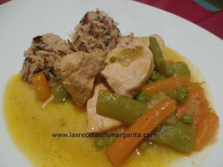 Pechuga de pollo a la jardinera
